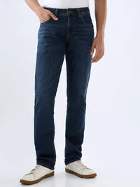 Men Rover Jeans Regular Fit Dark Blue Mid Rise