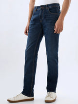 Men Rover Jeans Regular Fit Dark Blue Mid Rise