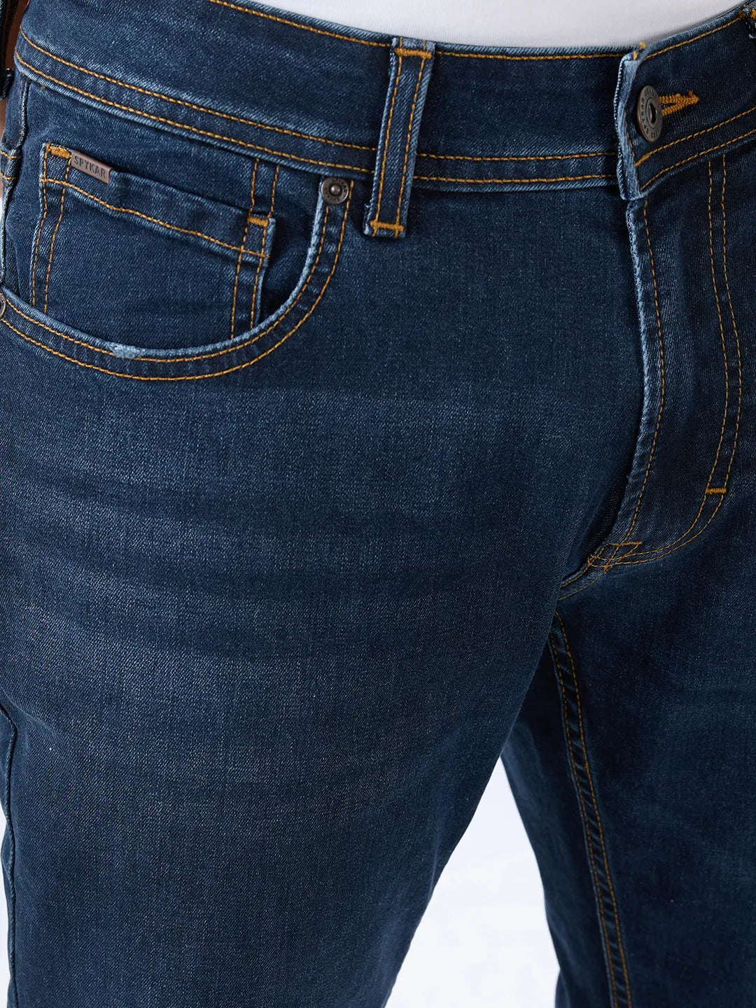 Men Rover Jeans Regular Fit Dark Blue Mid Rise