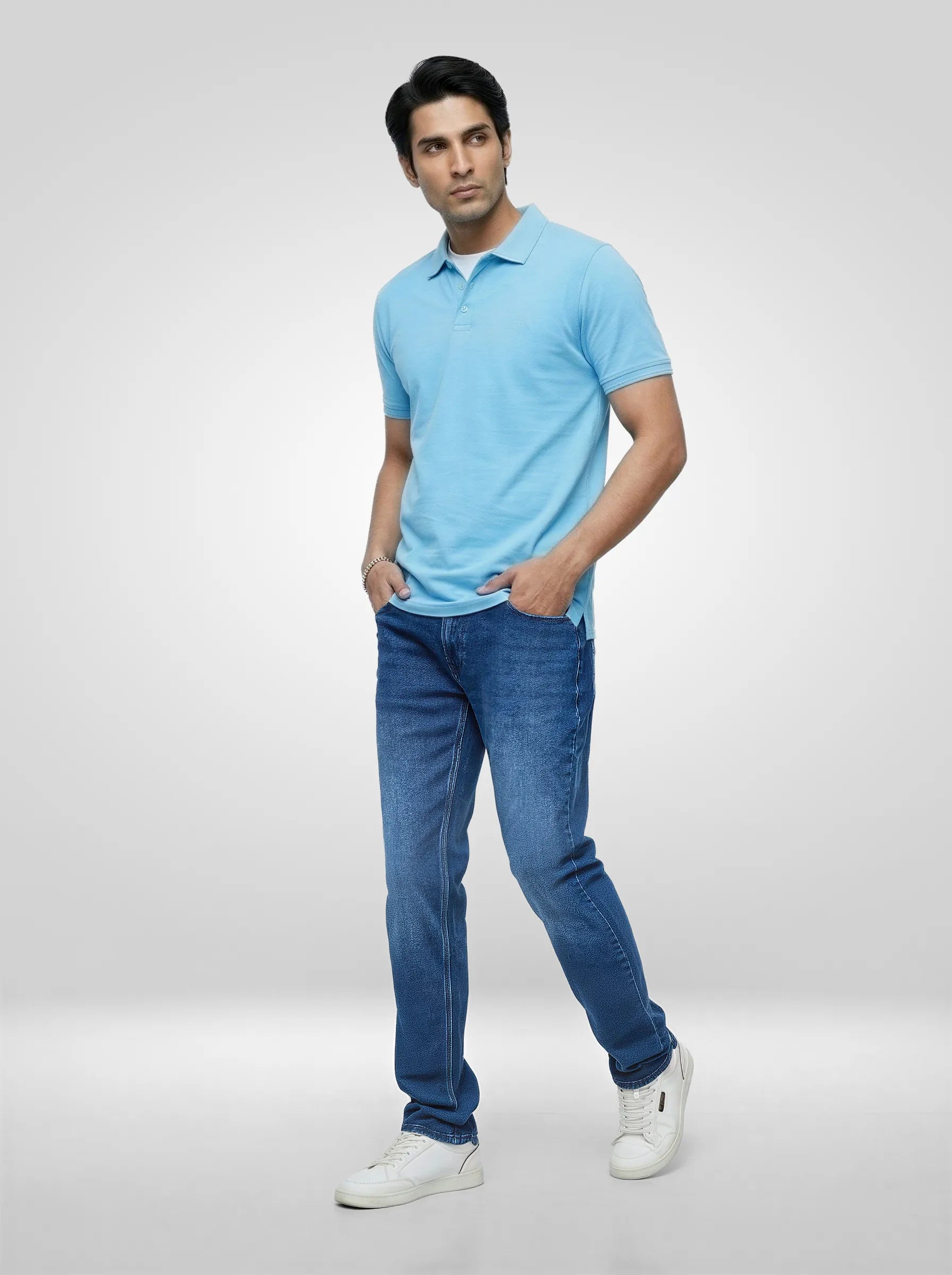 Men Rover Jeans Regular Fit Dark Blue Mid Rise