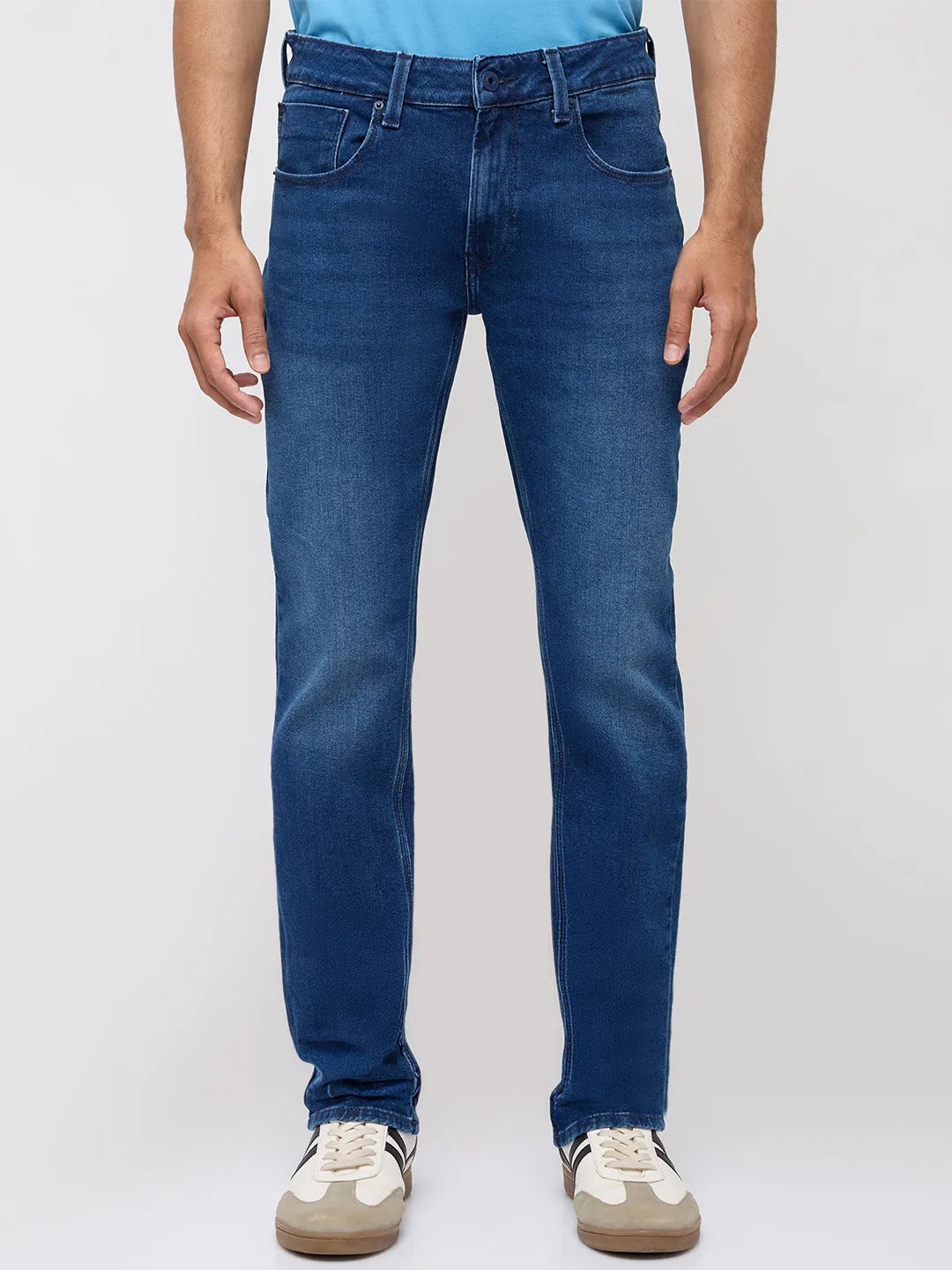 Men Rover Jeans Regular Fit Dark Blue Mid Rise