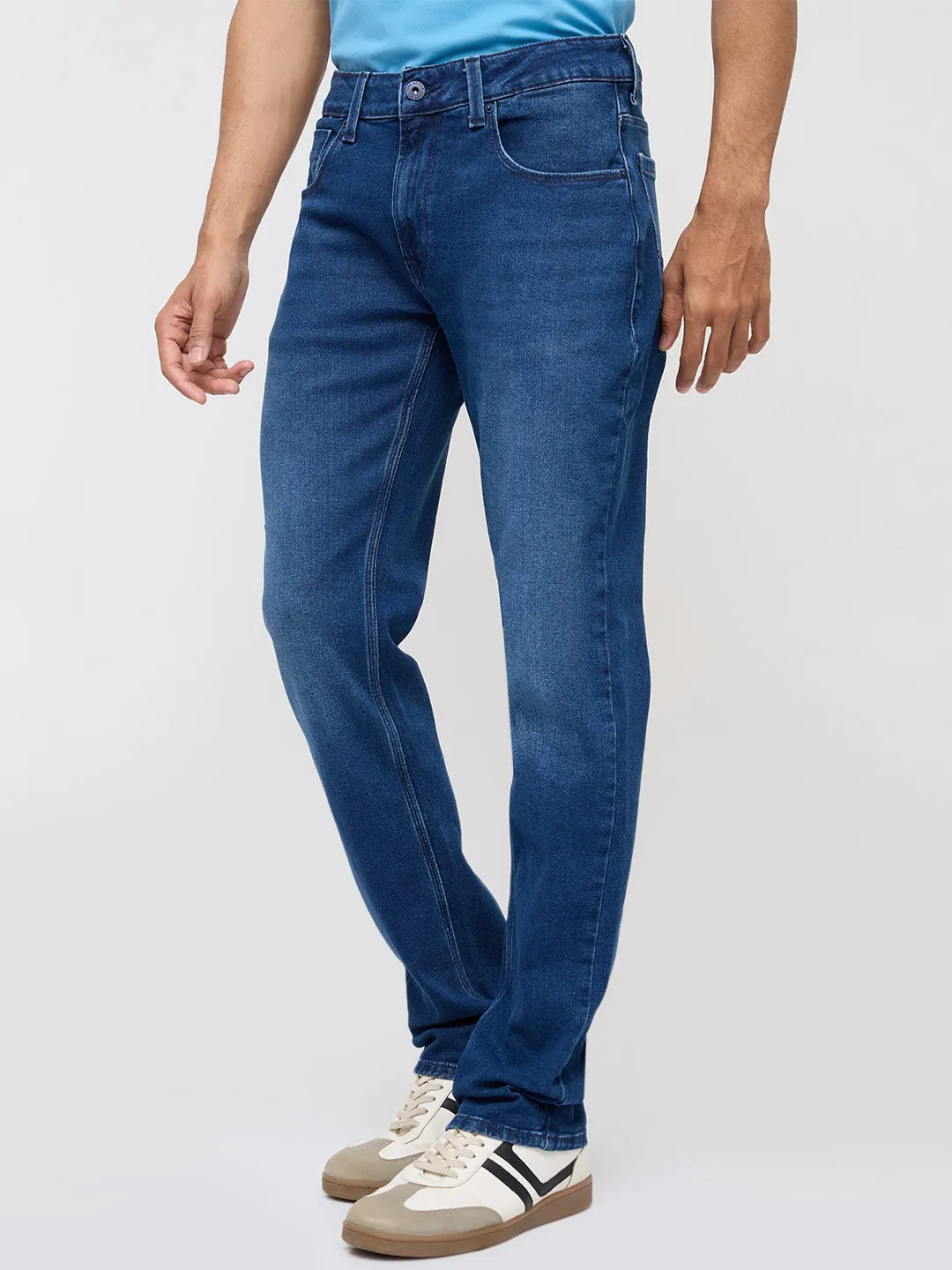 Men Rover Jeans Regular Fit Dark Blue Mid Rise