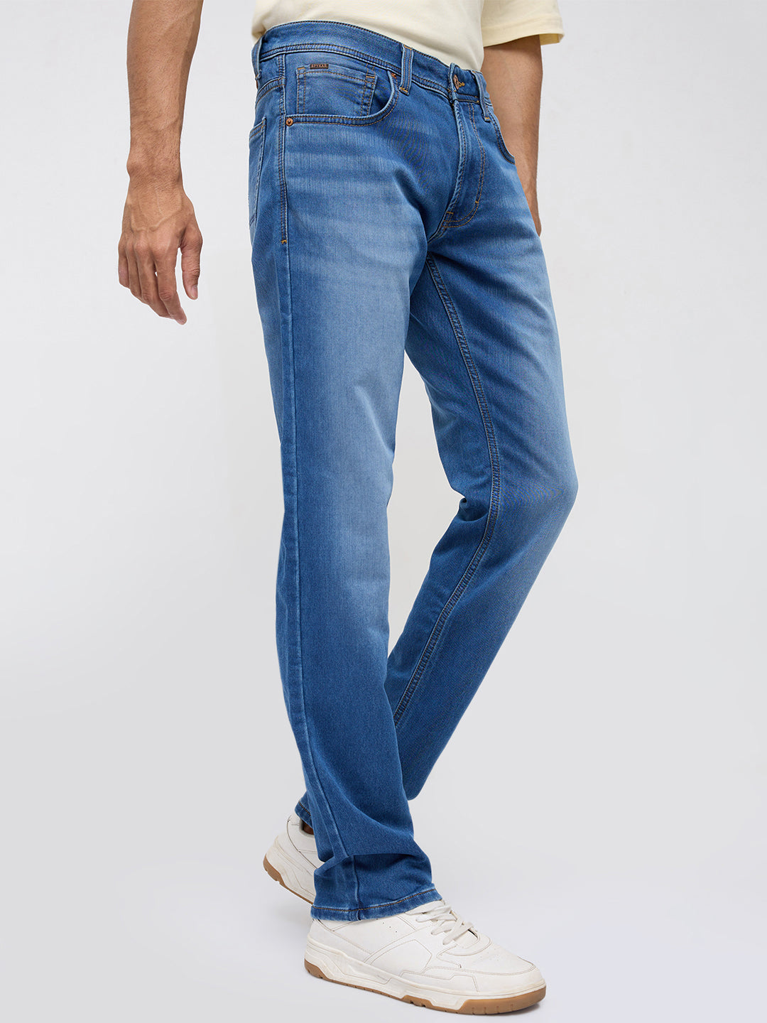 Men Rover Jeans Regular Fit Mid Blue Mid Rise