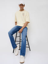 Men Rover Jeans Regular Fit Mid Blue Mid Rise