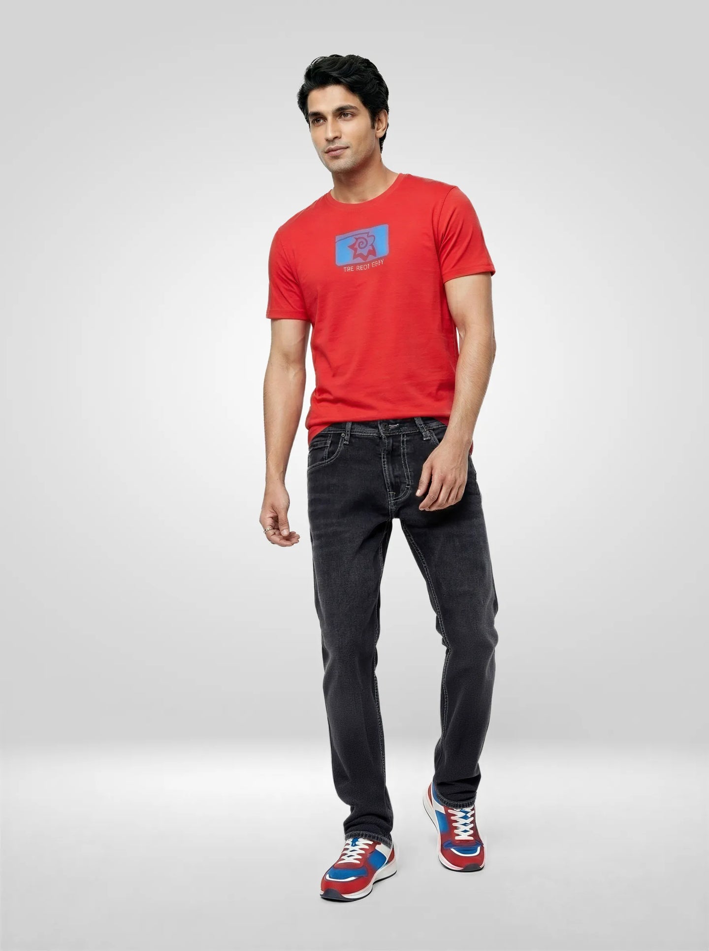 Men Rover Jeans Regular Fit Black Mid Rise