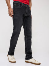 Men Rover Jeans Regular Fit Black Mid Rise
