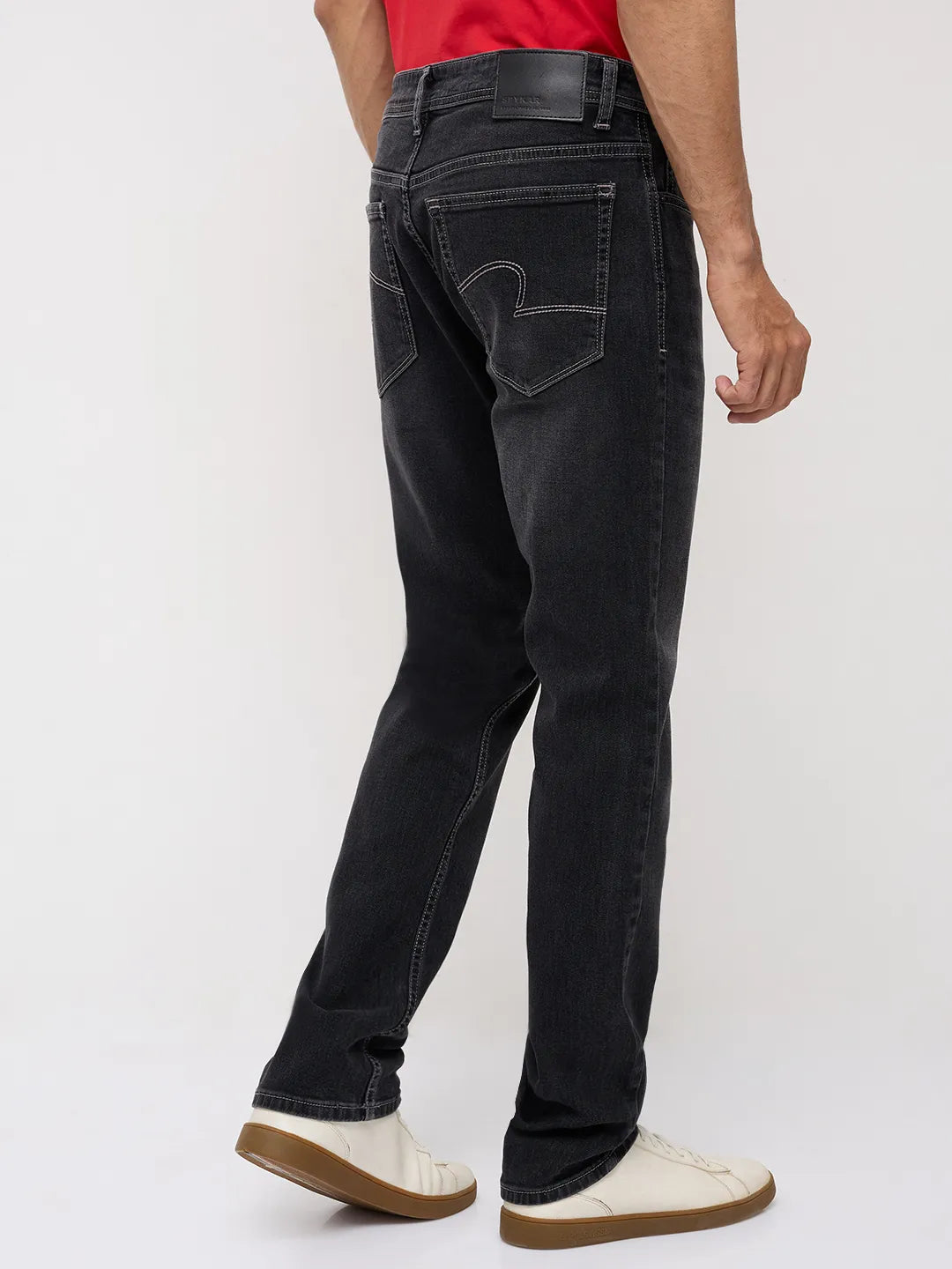 Men Rover Jeans Regular Fit Black Mid Rise