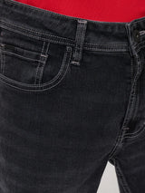Men Rover Jeans Regular Fit Black Mid Rise