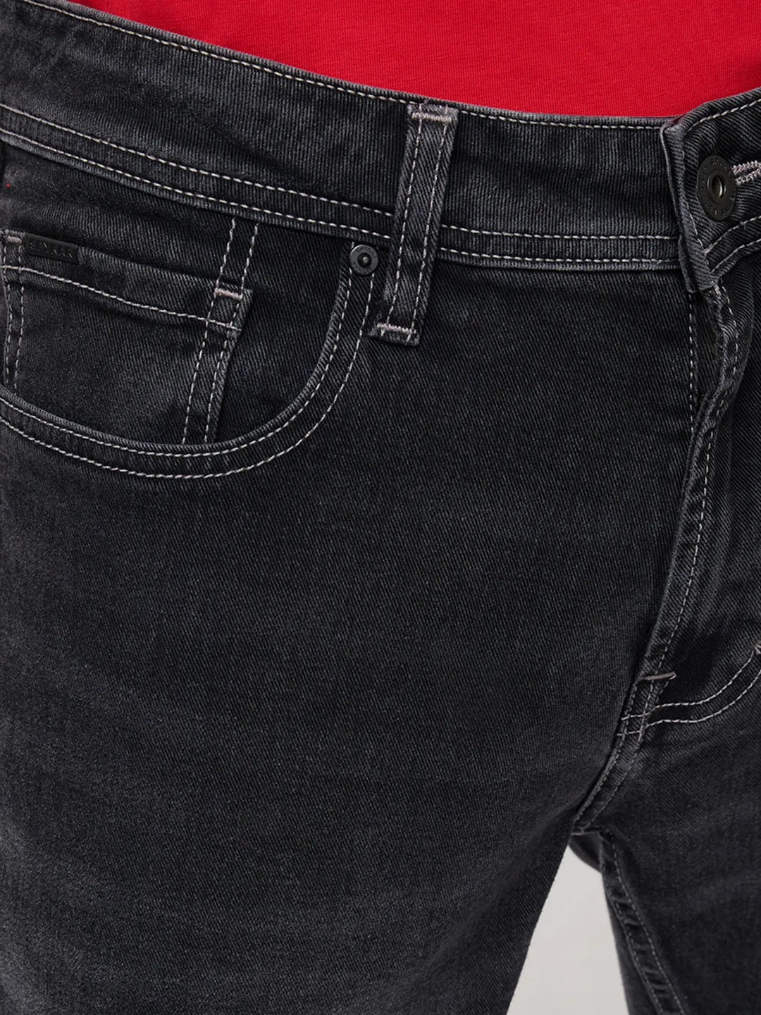 Men Rover Jeans Regular Fit Black Mid Rise
