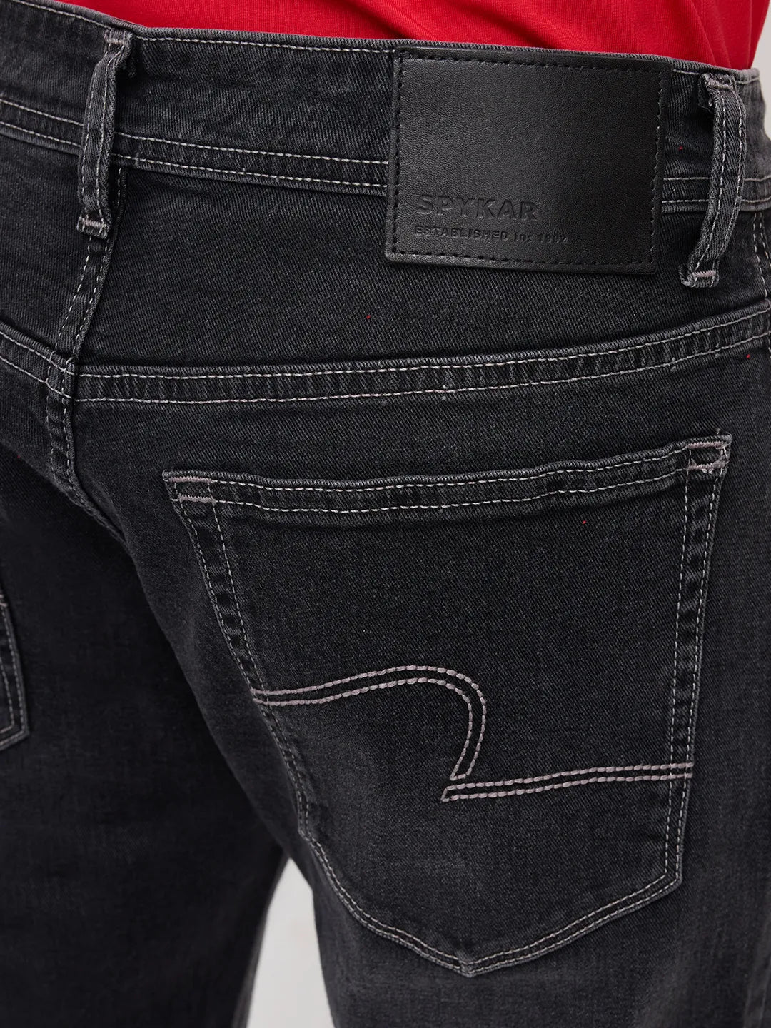 Men Rover Jeans Regular Fit Black Mid Rise