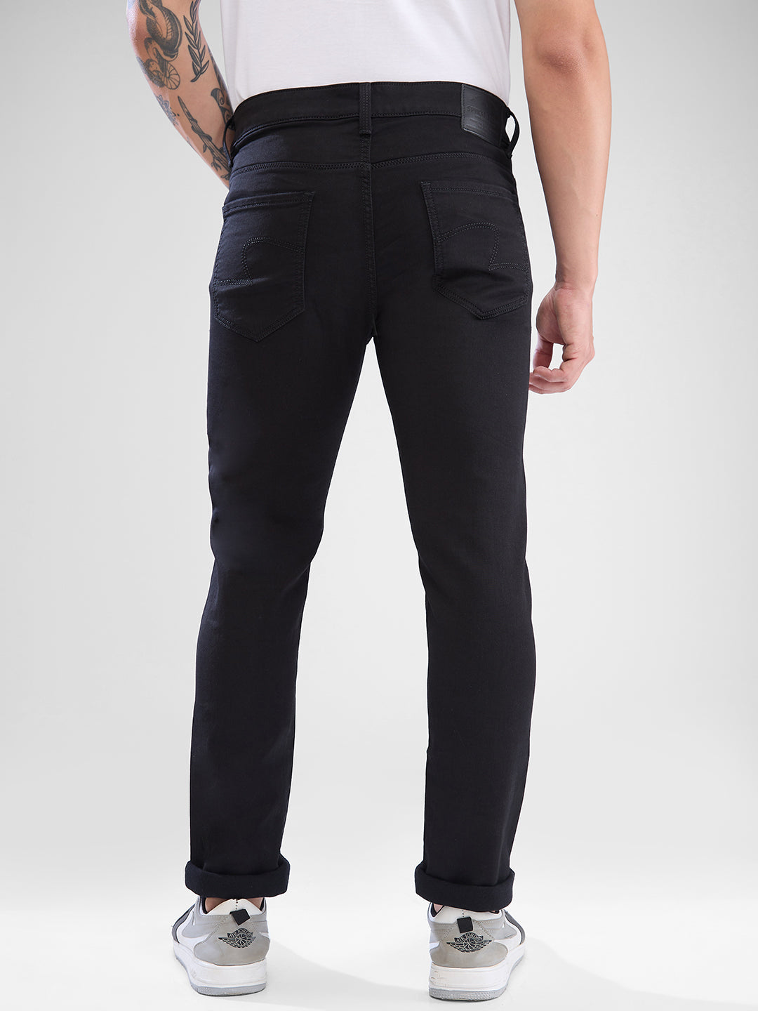 Spykar Black Regular Jeans For Men