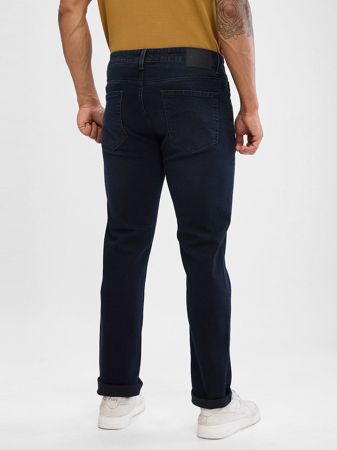 Spykar Dark Indigo Regular Jeans For Men