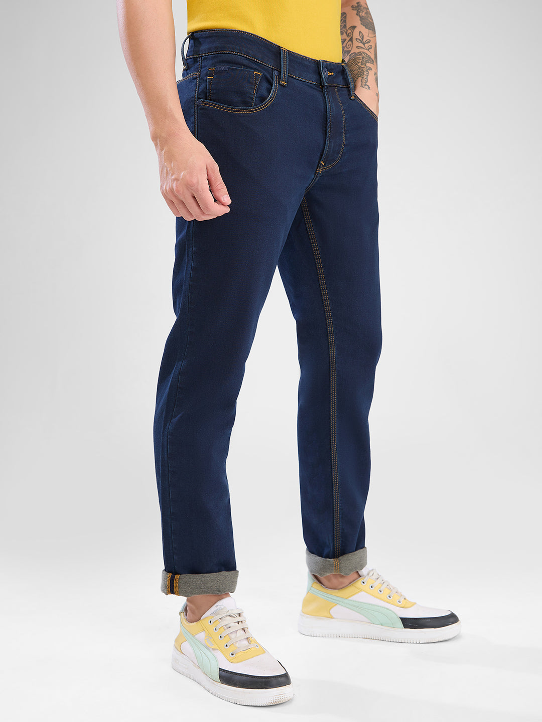 Spykar Raw Blue Regular Jeans For Men