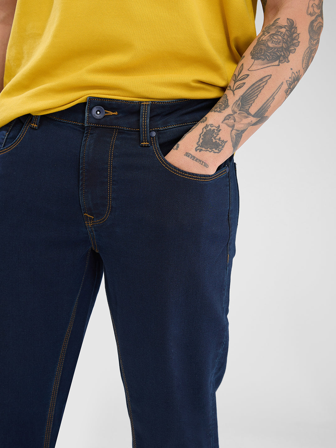 Spykar Raw Blue Regular Jeans For Men