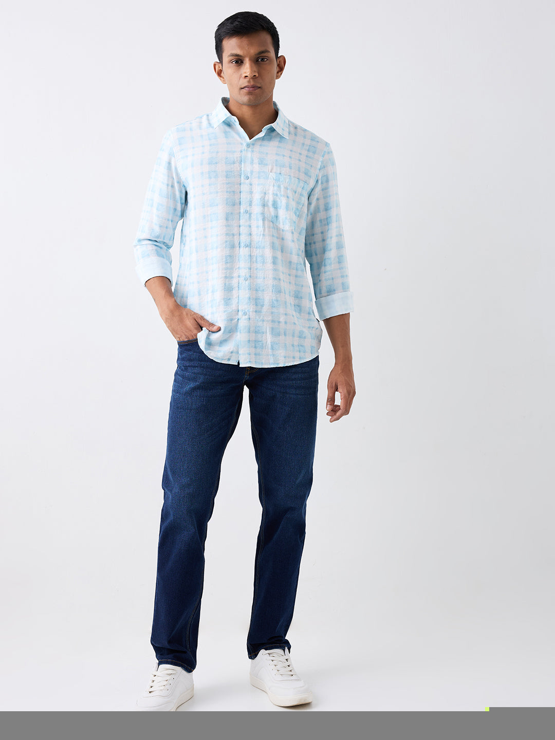 Spykar Dark Blue Mid Rise Regular Fit Casual Jeans For Men