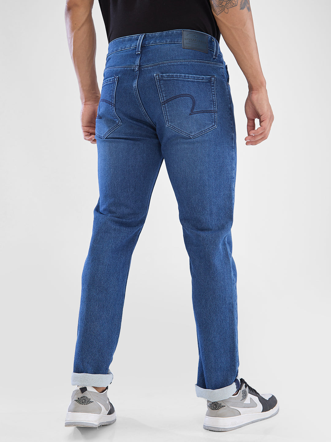 Spykar Mid Blue Regular Jeans For Men