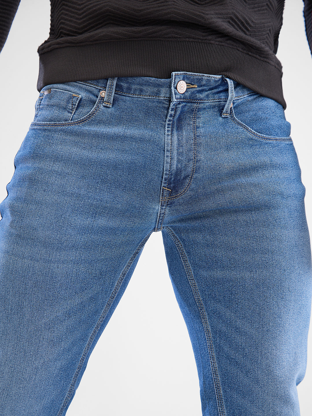 Spykar Light Blue Regular Jeans For Men