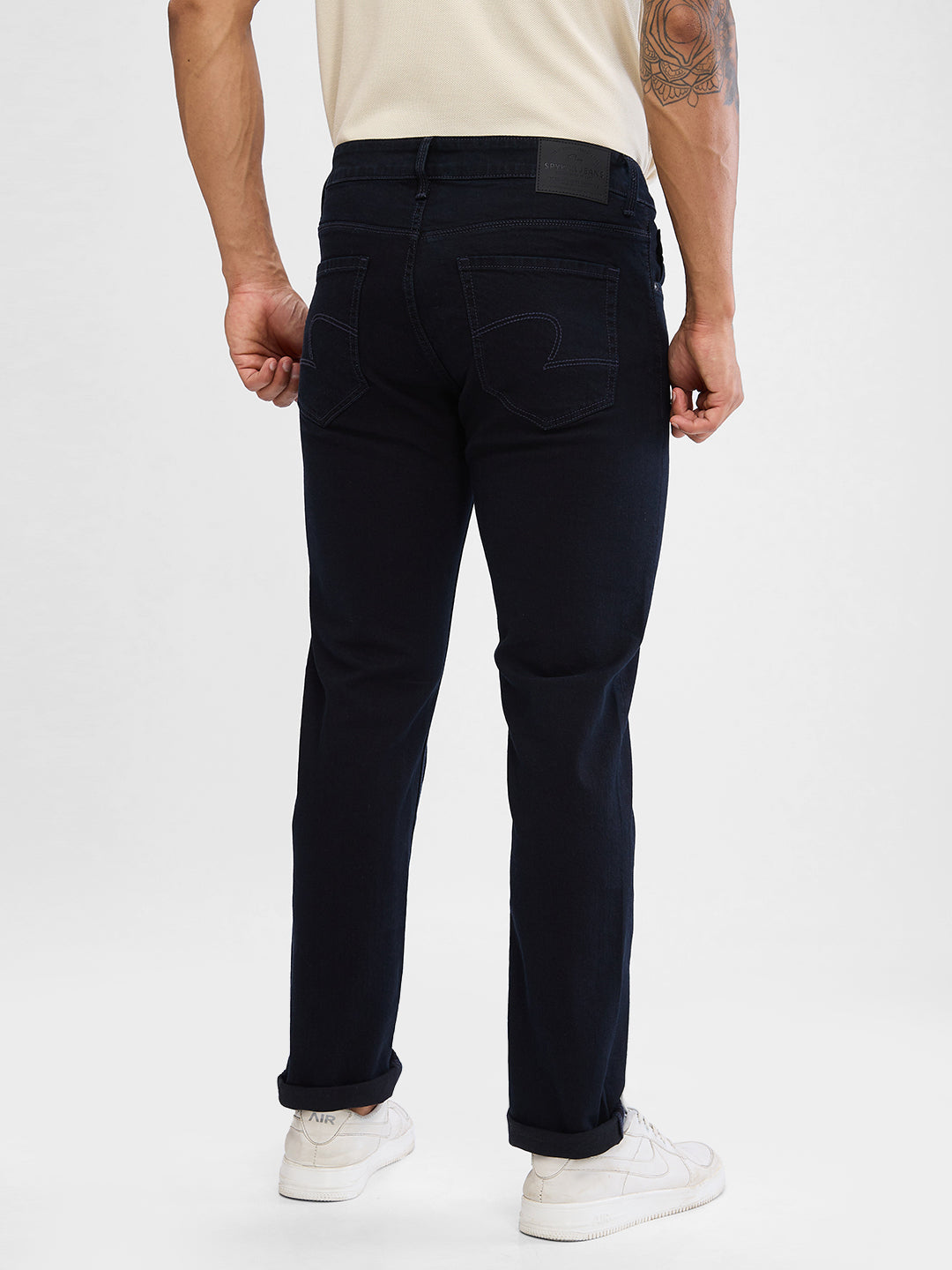 Spykar Dark Indigo Regular Jeans For Men