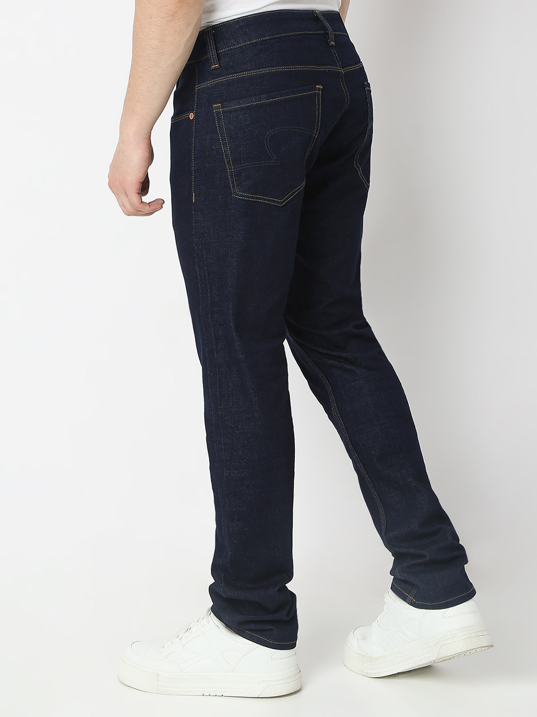 Spykar Raw Blue Regular Fit Mid Rise Jeans For Men