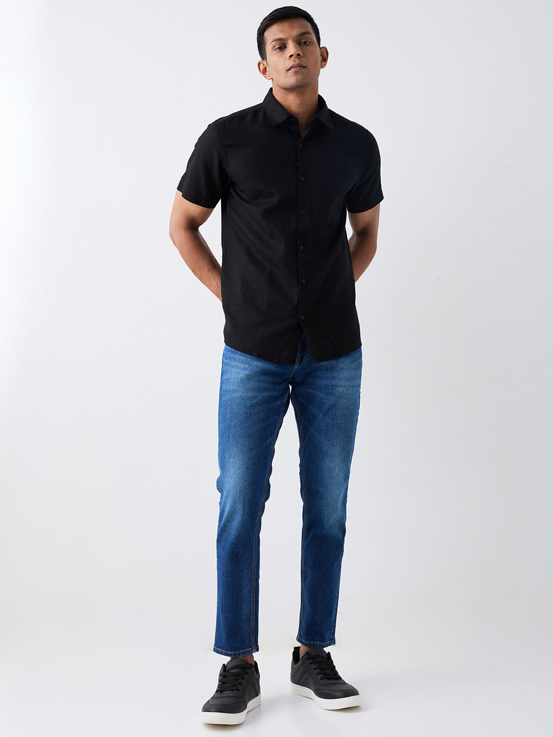Spykar Mid Blue Mid Rise Regular Fit Casual Jeans For Men