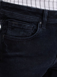 Men Jeans Regular Fit Black Mid Rise