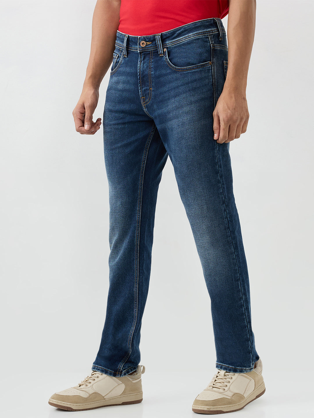 Men Rover Jeans Regular Fit Blue Mid Rise