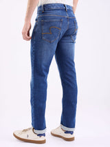 Men Jeans Regular Fit Dark Blue Mid Rise
