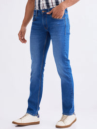 Men Jeans Regular Fit Blue Mid Rise