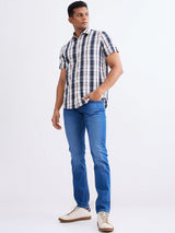 Men Jeans Regular Fit Blue Mid Rise