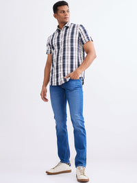 Men Jeans Regular Fit Blue Mid Rise