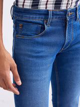 Men Jeans Regular Fit Blue Mid Rise
