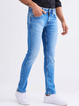 Men Jeans Regular Fit Light Blue Mid Rise