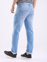 Men Jeans Regular Fit Light Blue Mid Rise