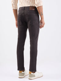 Men Jeans Regular Fit Brown Mid Rise