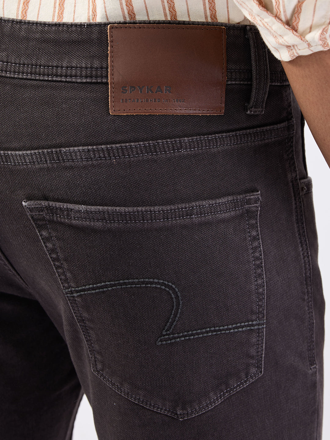 Men Jeans Regular Fit Brown Mid Rise
