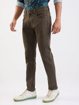 Men Jeans Regular Fit Green Mid Rise