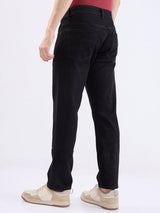 Men Jeans Regular Fit Black Mid Rise