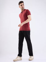 Men Jeans Regular Fit Black Mid Rise