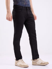 Men Jeans Slim Fit Black Mid Rise