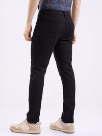 Men Jeans Slim Fit Black Mid Rise