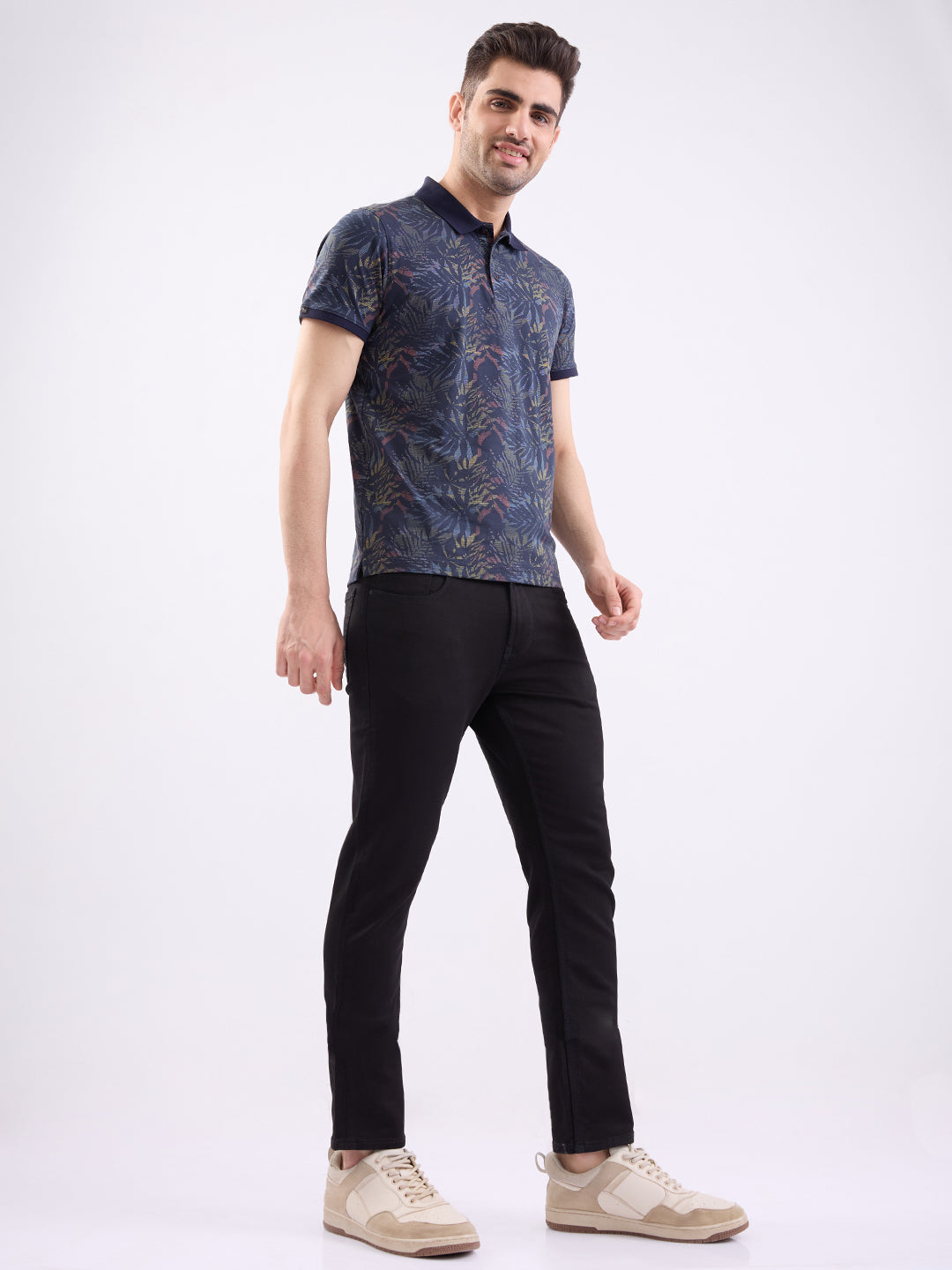 Men Jeans Slim Fit Black Mid Rise