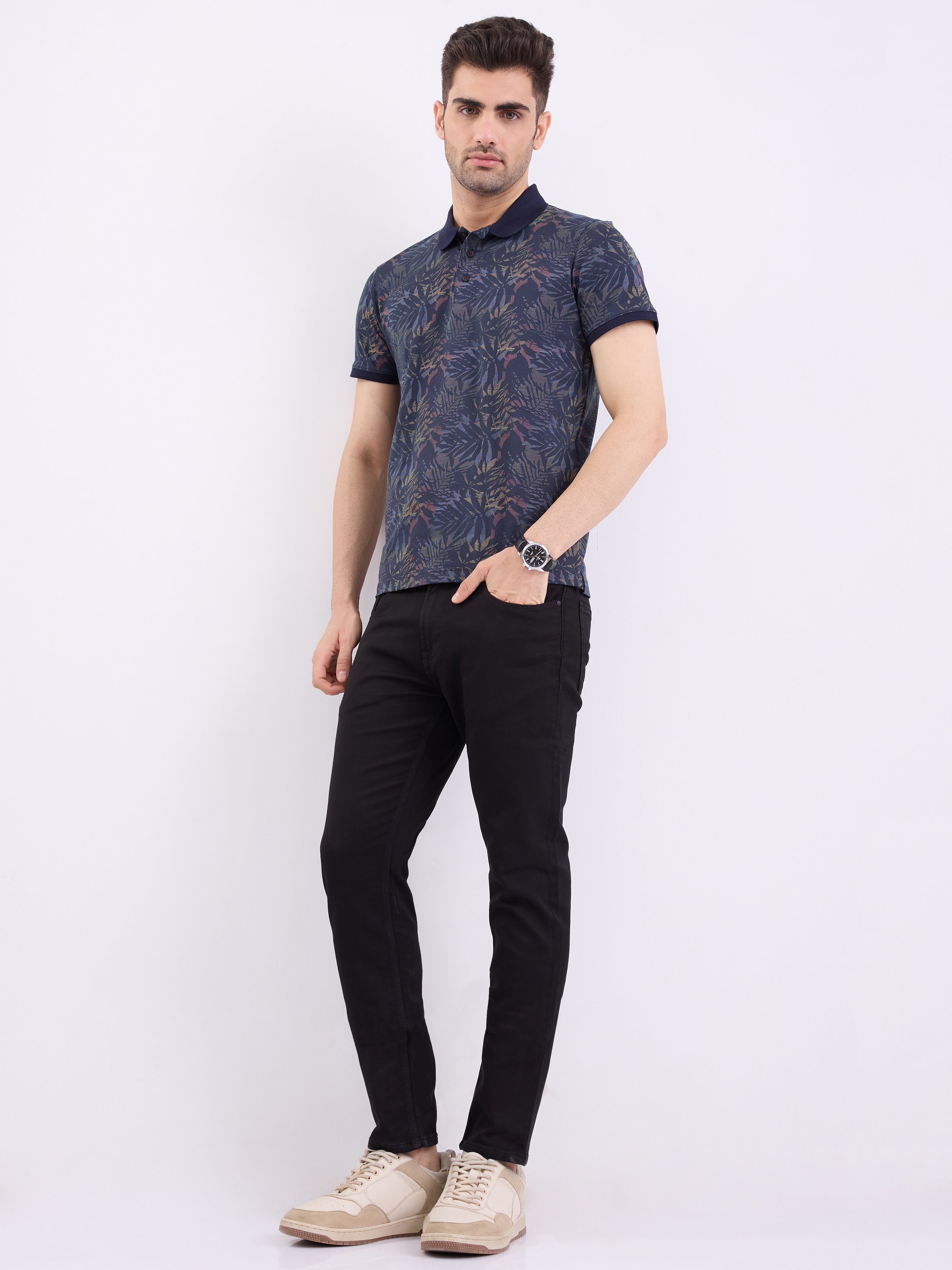 Spykar Black Mid Rise Slim Fit Casual Jeans For Men