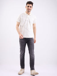 Men Jeans Regular Fit Black Mid Rise