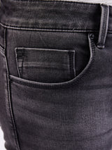 Men Jeans Regular Fit Black Mid Rise