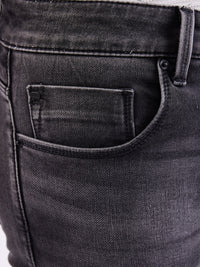 Men Jeans Regular Fit Black Mid Rise