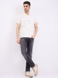 Men Jeans Regular Fit Black Mid Rise