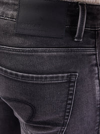 Men Jeans Regular Fit Black Mid Rise