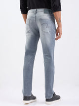 Men Jeans Regular Fit Grey Mid Rise