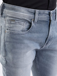 Men Jeans Regular Fit Grey Mid Rise