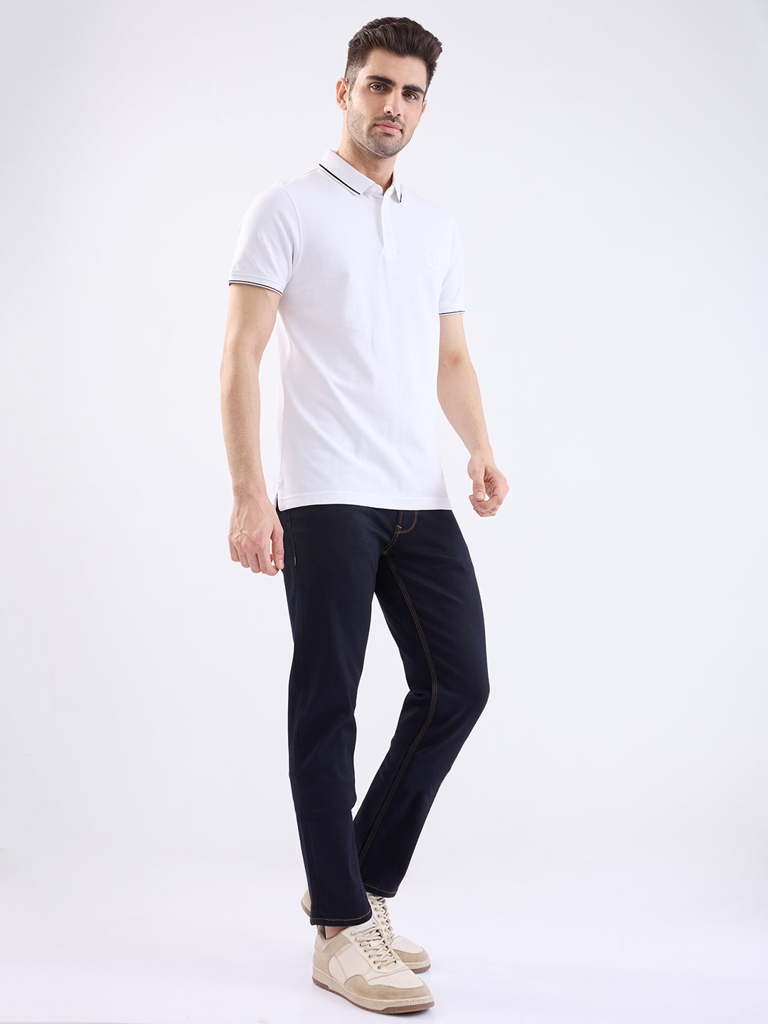 Spykar Raw Blue Mid Rise Regular Fit Casual Jeans For Men